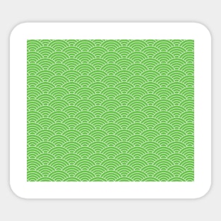 Green seigaiha japanese wave pattern Sticker